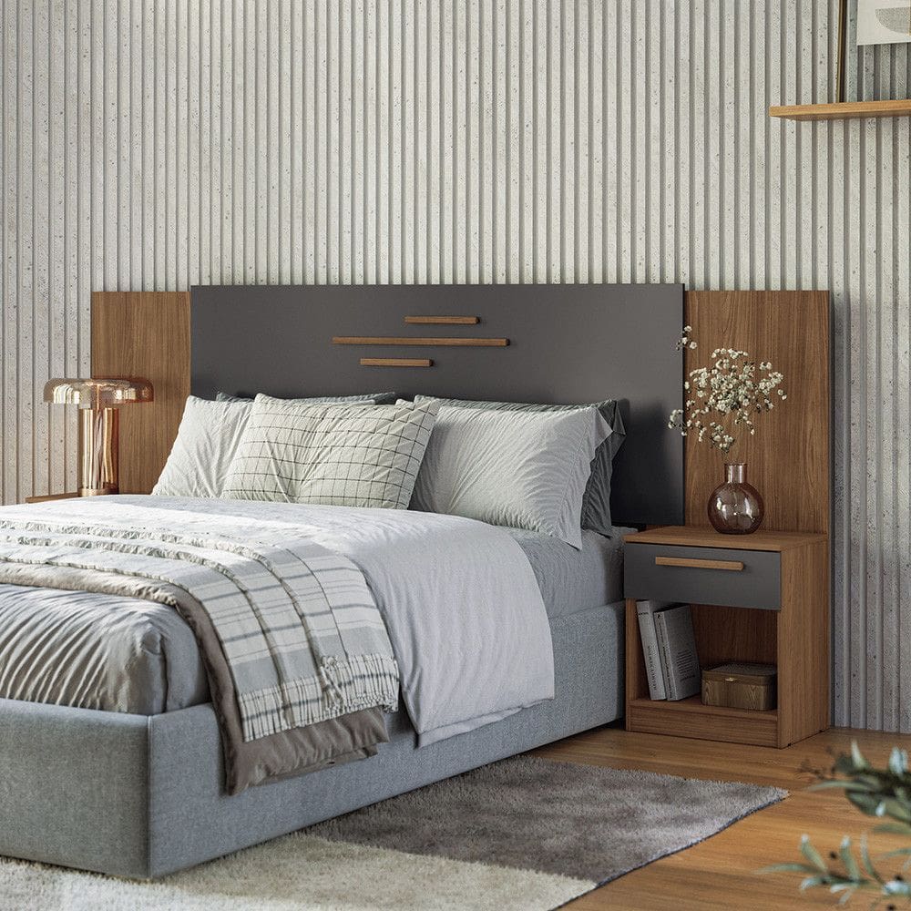 Cabeceira Casal 2 Gavetas 256cm Loanda Santos Andira