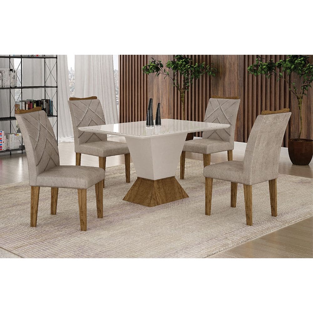 Sala de Jantar com 6 Cad 1,8x0,9m - Larissa - Leifer Móveis