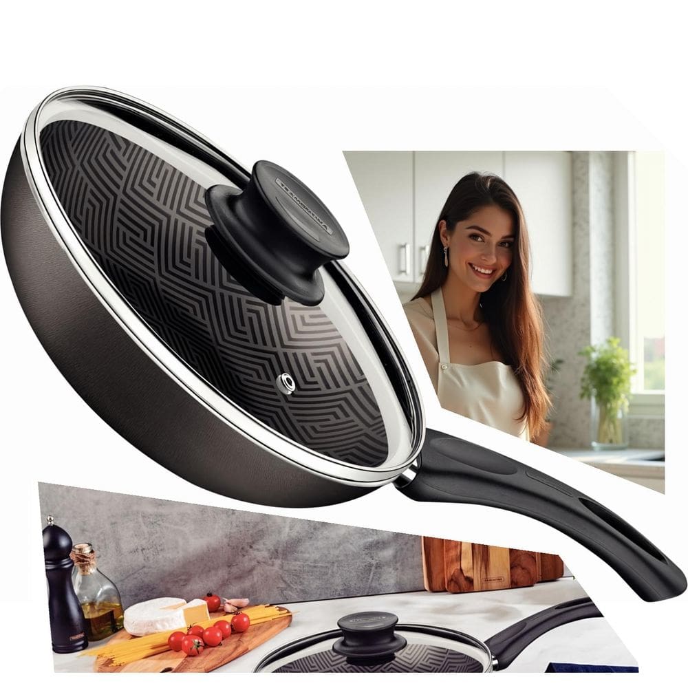 Frigideira Funda Tramontina 26cm Alumínio Antiaderente Starflon Max com Tampa 2,9L livre de PFOA