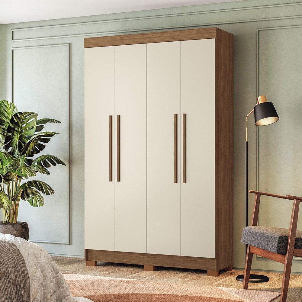 Guarda-Roupa Casal 4 Portas 2 Gavetas 130cm Sarandi Santos Andira