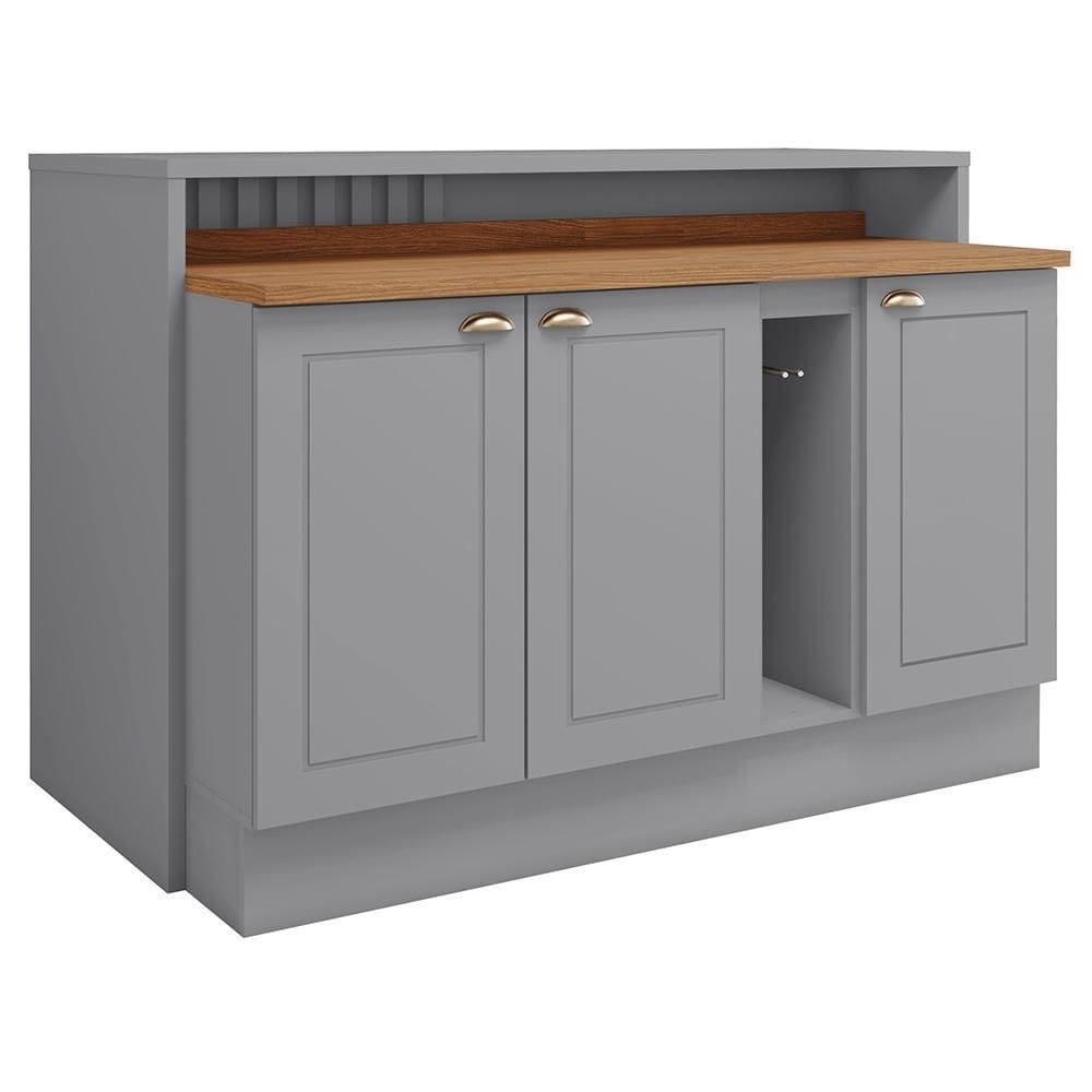 Kit Ilha Gourmet com Balcões 80cm, 40cm e Porta Toalha Americana - Móveis Henn