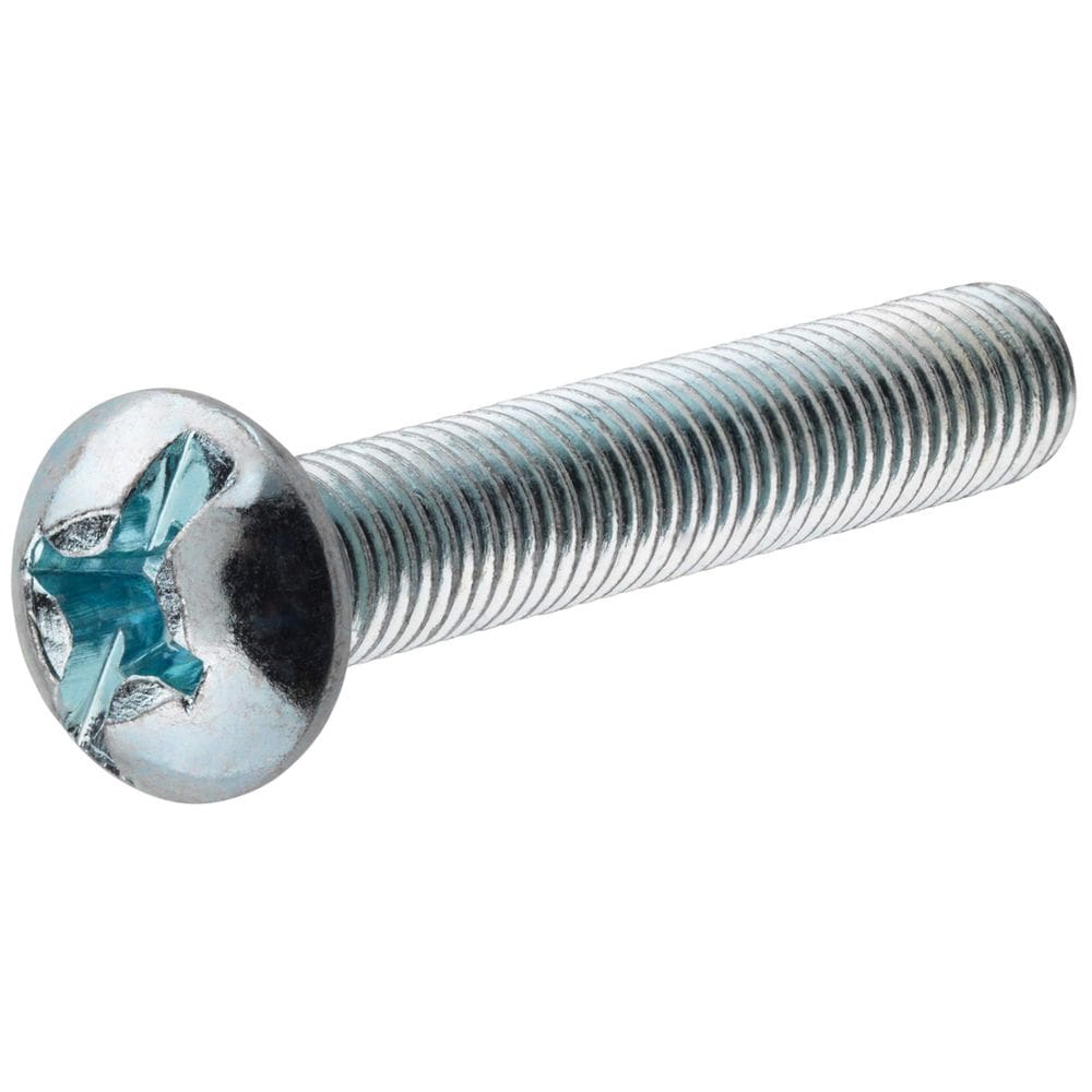 Parafusos de máquina de cabeça redonda de zinco Hillman 8-32 x 1,9 cm, pacote com 100