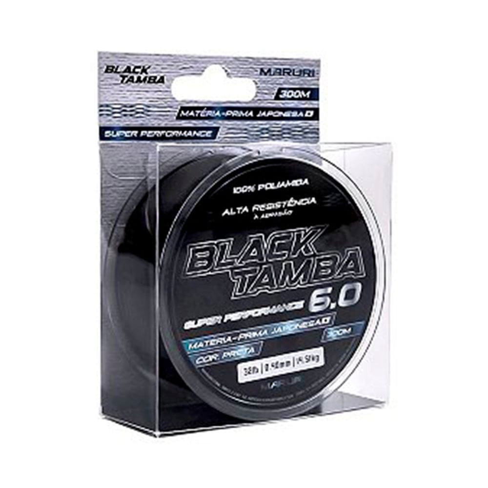 Linha Monofilamento Maruri Black Tamba 300m Preta 0.33mm 23lb 10.43kg