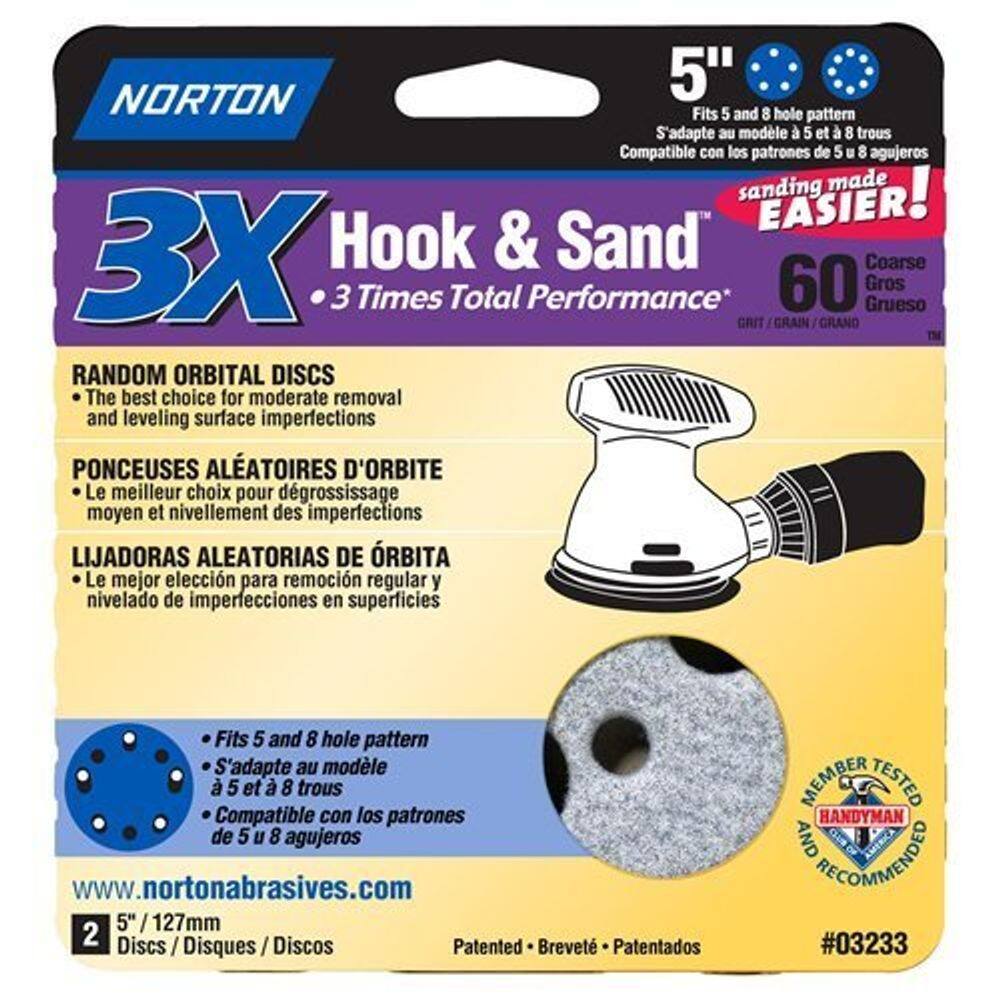 Disco de lixar Norton Pro S e Multi-Air Cyclonic 5 em 60 Grit