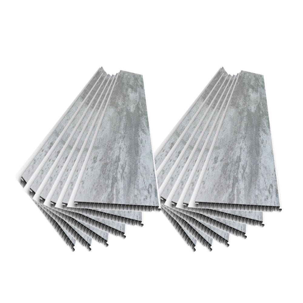 Caixa 12 Barras de Forro de Base Polímera Pead 295cm X 25cm 0,7cm de Espessura Teto Leve Cement White