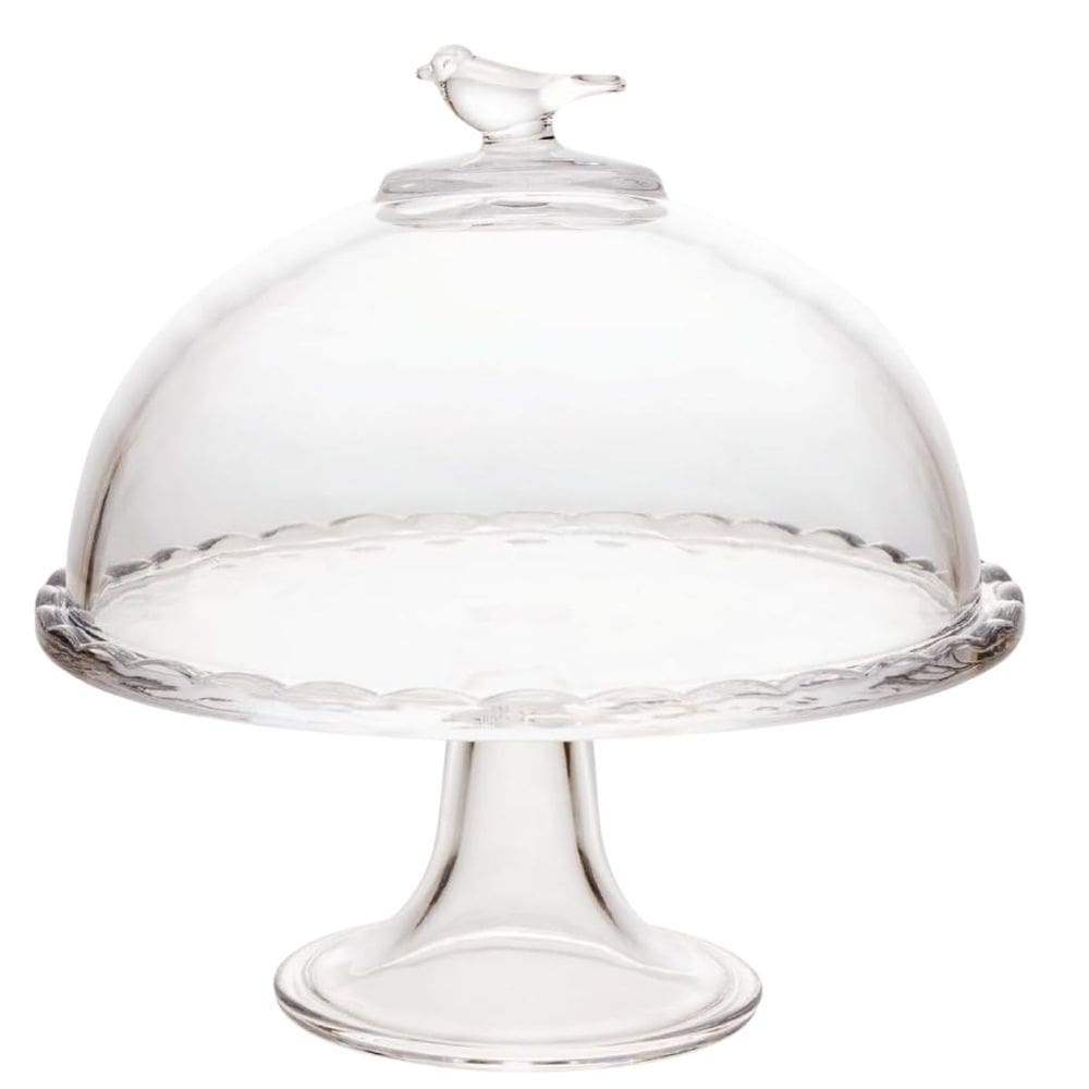 Prato para Bolo Queijo Cristal Bird 19x19x19cm Wolff