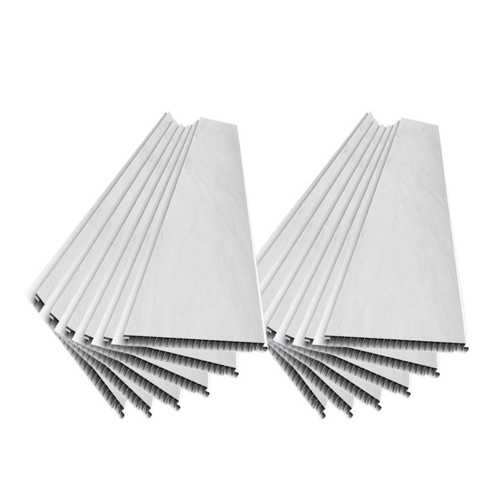 Caixa 12 Barras de Forro de Base Polímera Pead 295cm X 25cm 0,7cm de Espessura Teto Leve Marmo Gray
