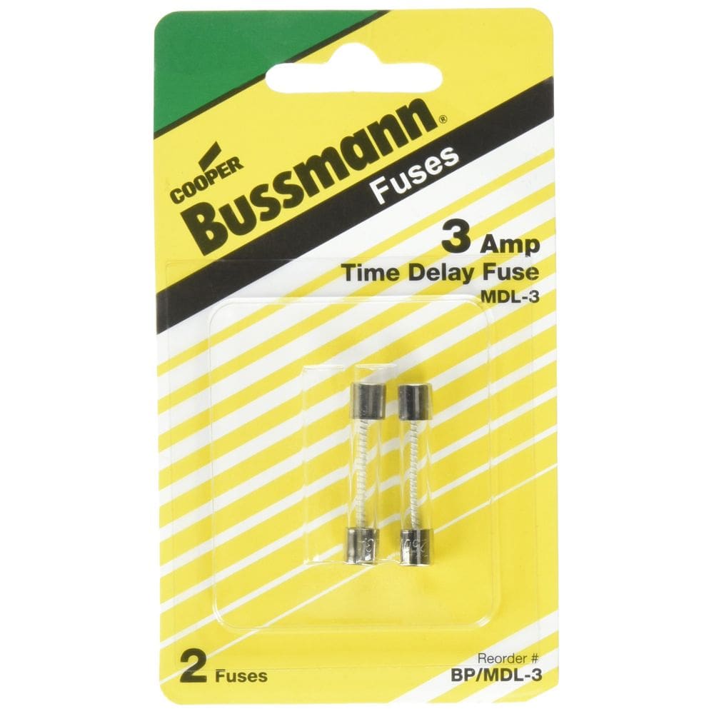 Fuse Bussmann BP/MDL-3 3A 250V Time Delay, pacote com 2 unidades