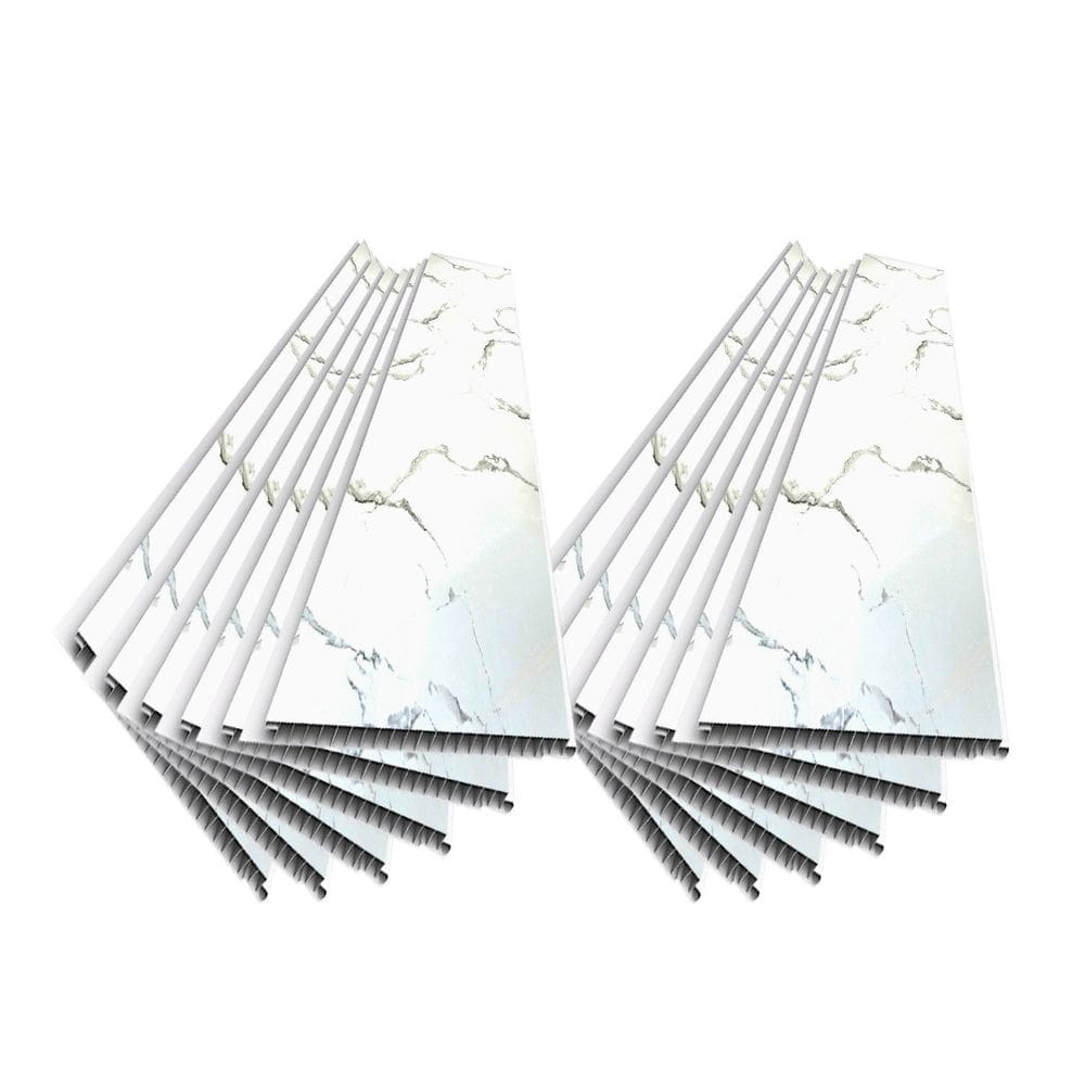 Caixa 12 Barras de Forro de Base Polímera Pead 295cm X 25cm 0,7cm de Espessura Teto Leve Calacatta
