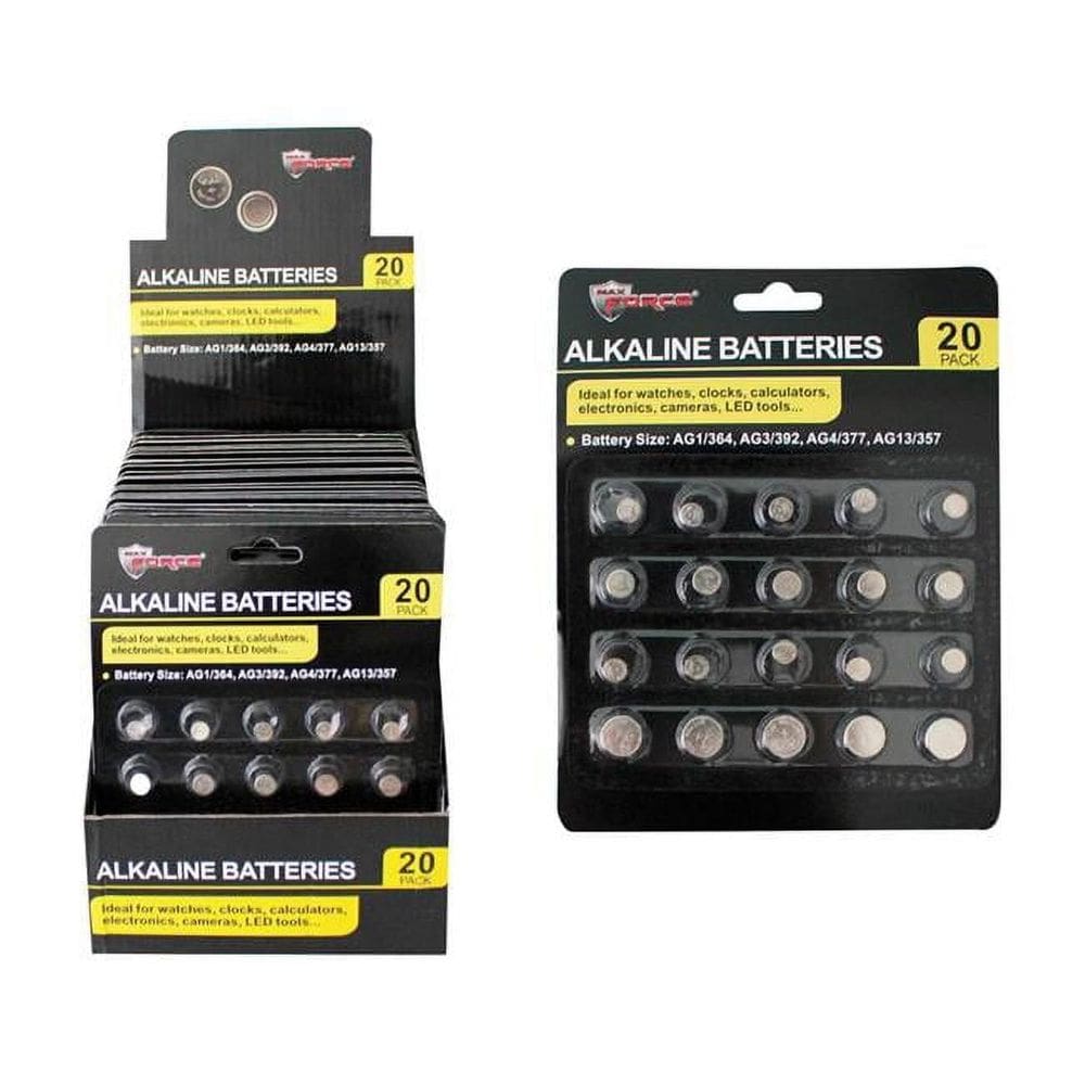Bateria Max Force Assorted Alkaline, pacote com 20 unidades