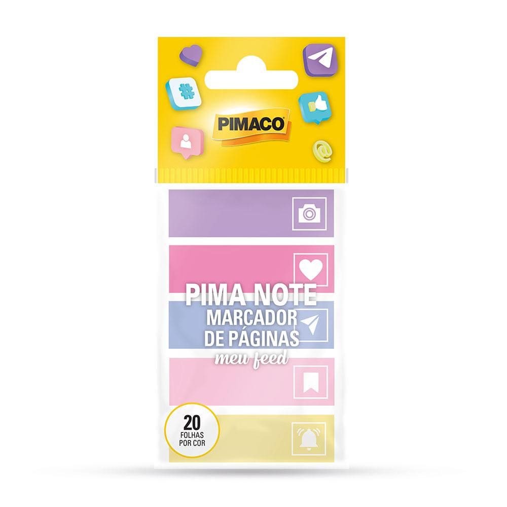 Marcador de páginas abas Meu Feed com 100 unidades - Pimaco