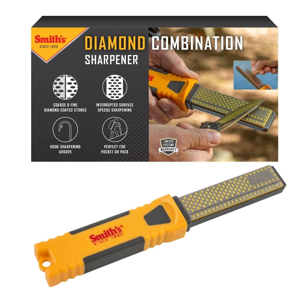 Afiador combinado de diamantes Smith`s DCS4 de 10 cm com anzol