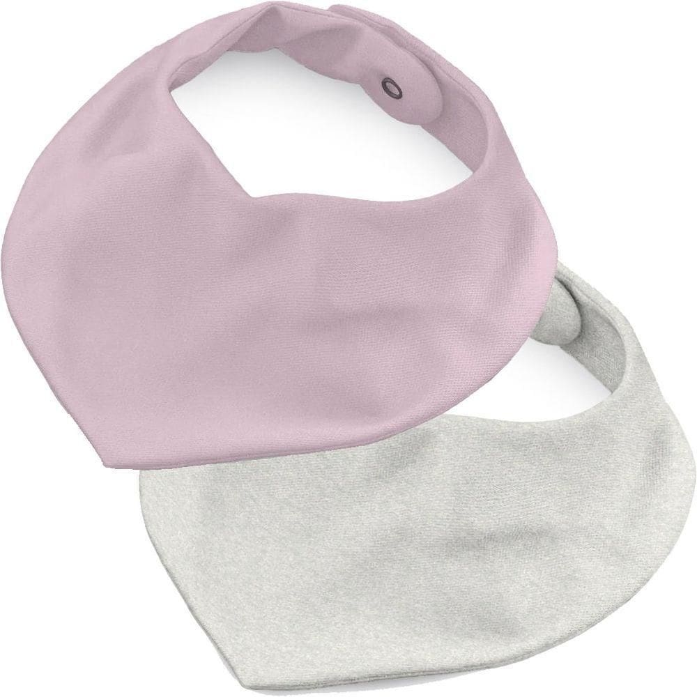 Babador Para Bebê Malha 2 Pçs Baby 100% Algodão Rosa-mescla