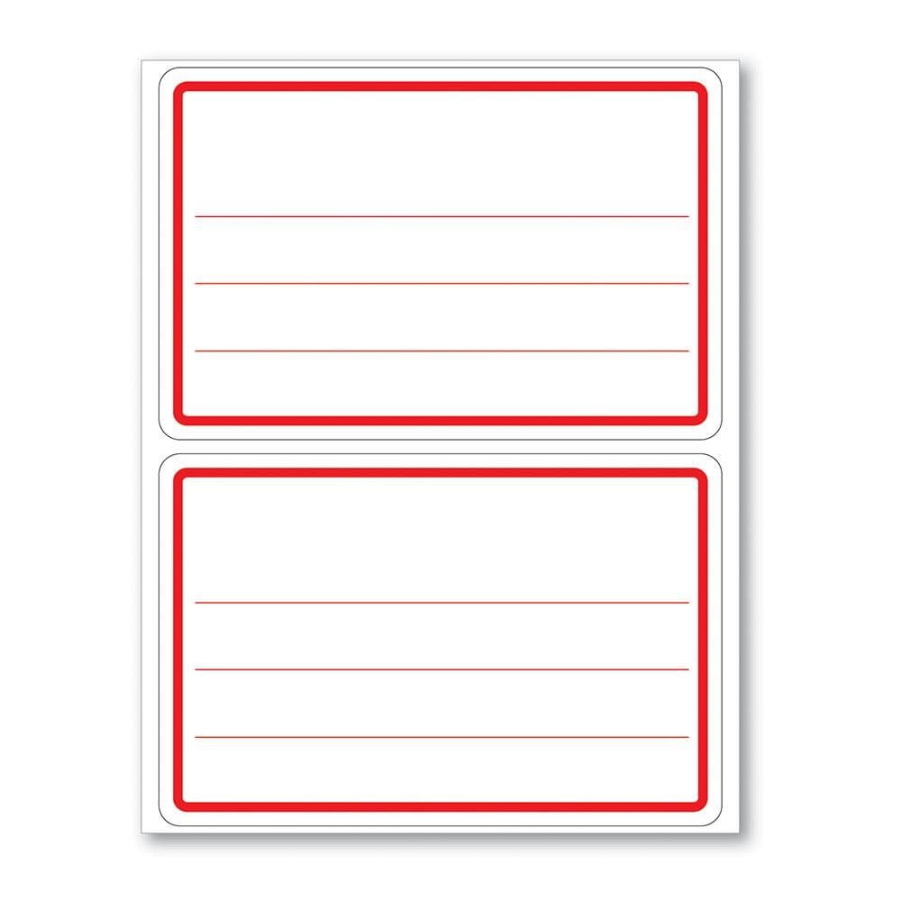 Etiqueta escolar com pauta e tarja vermelha 10uni Pimaco