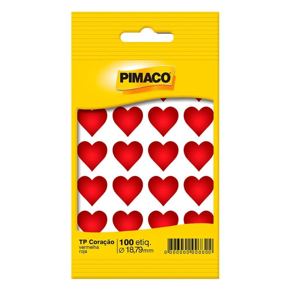 Etiqueta adesiva TP18 coração vermelho - Pimaco
