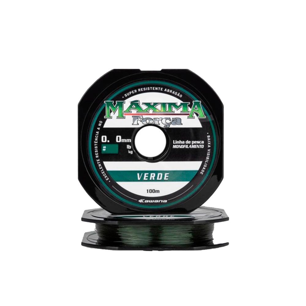 Linha Kawana Maxima Força 100m 0,92mm Verde Musgo Nylon Baixa Elasticidade
