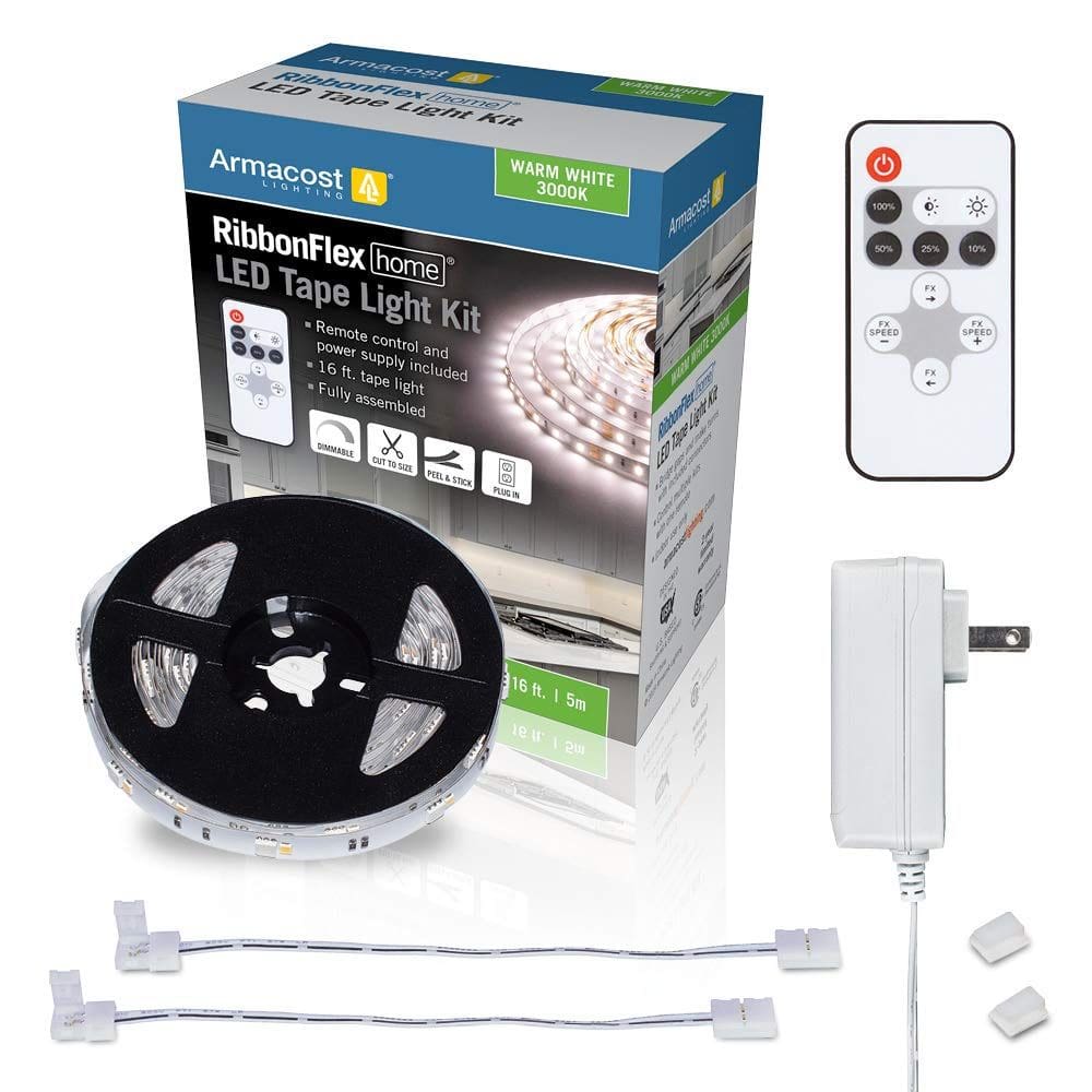 Kit de luz de fita LED Armacost Lighting Ribbon Flex 16 pés 3000K