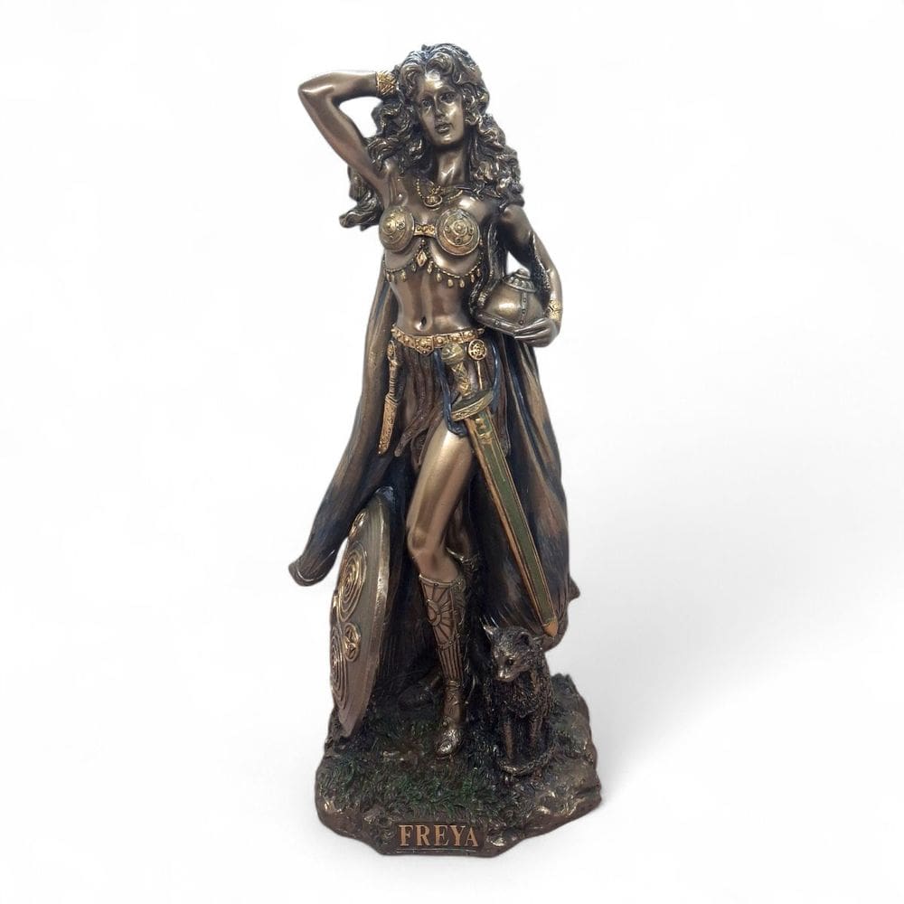 Estátua Freya Deusa Nórdica do Amor e Bravura 25 cm