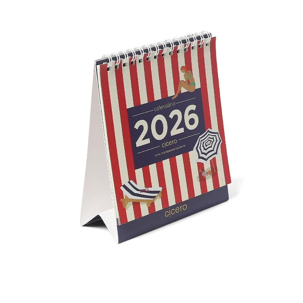 Calendário de mesa 13X15cm Praia 2026 - Cicero