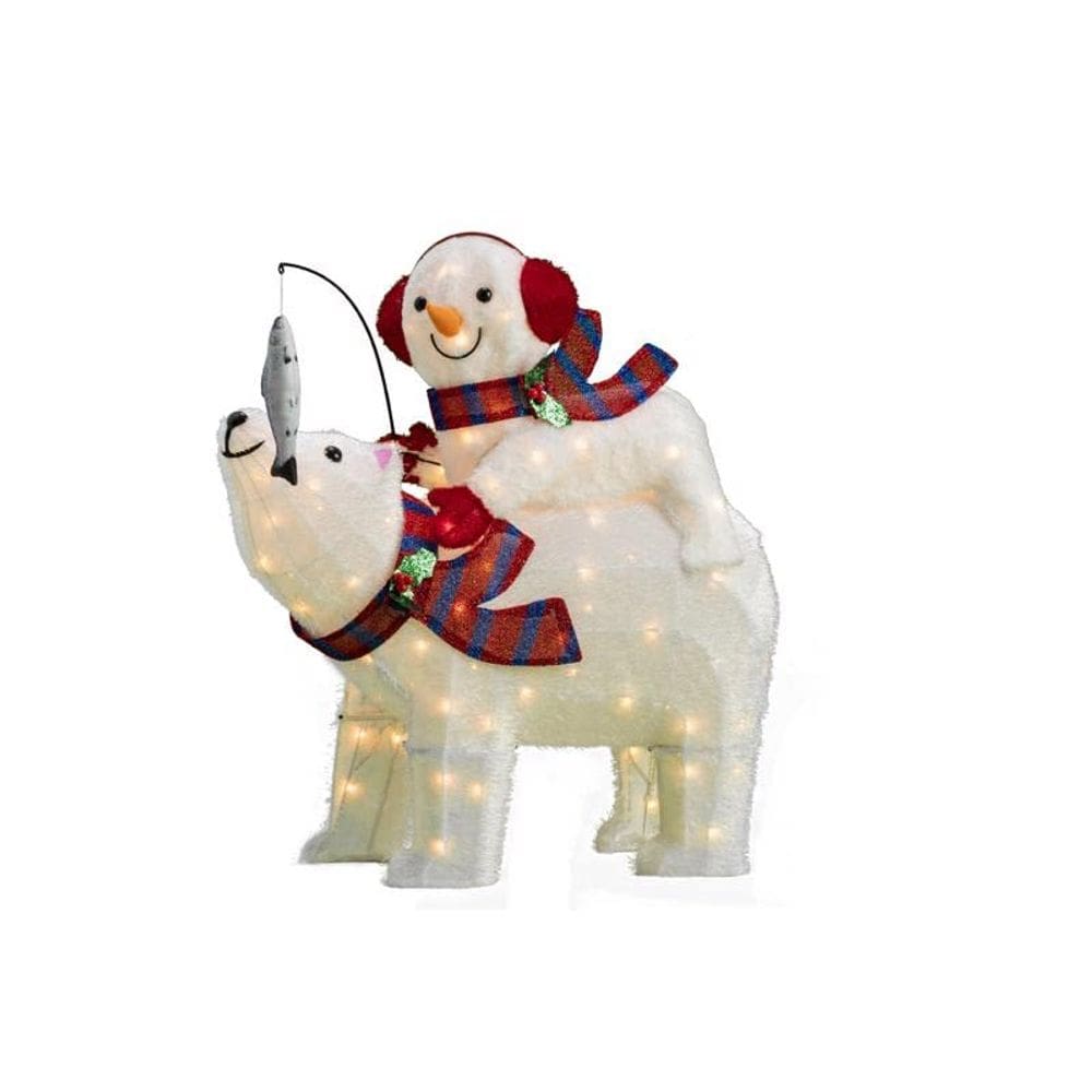 Celebrações de decoração de jardim, urso iluminado de 31”, incandescente