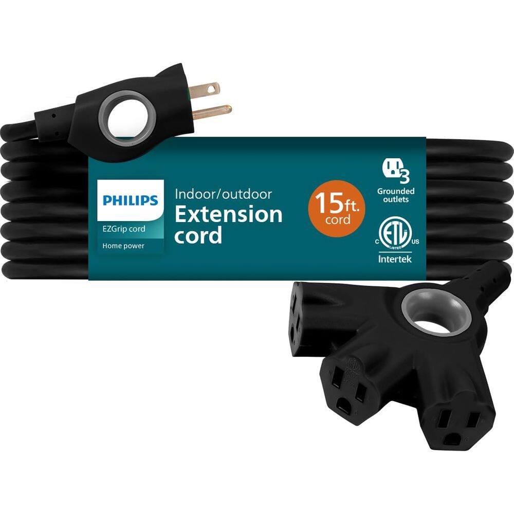 Cabo de extensão Philips EzGrip SPC3153ZB/37 15 pés 16AWG preto