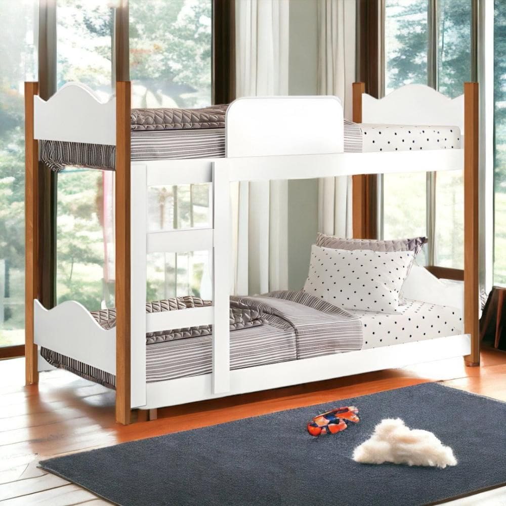 Beliche Encanto Branca e Nature com 02 Colchões Gabrielli