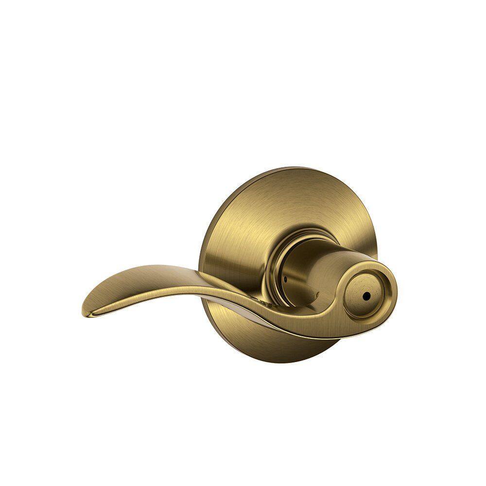 Alavanca de porta SCHLAGE F40 ACC 609 Privacy Lock em latão antigo