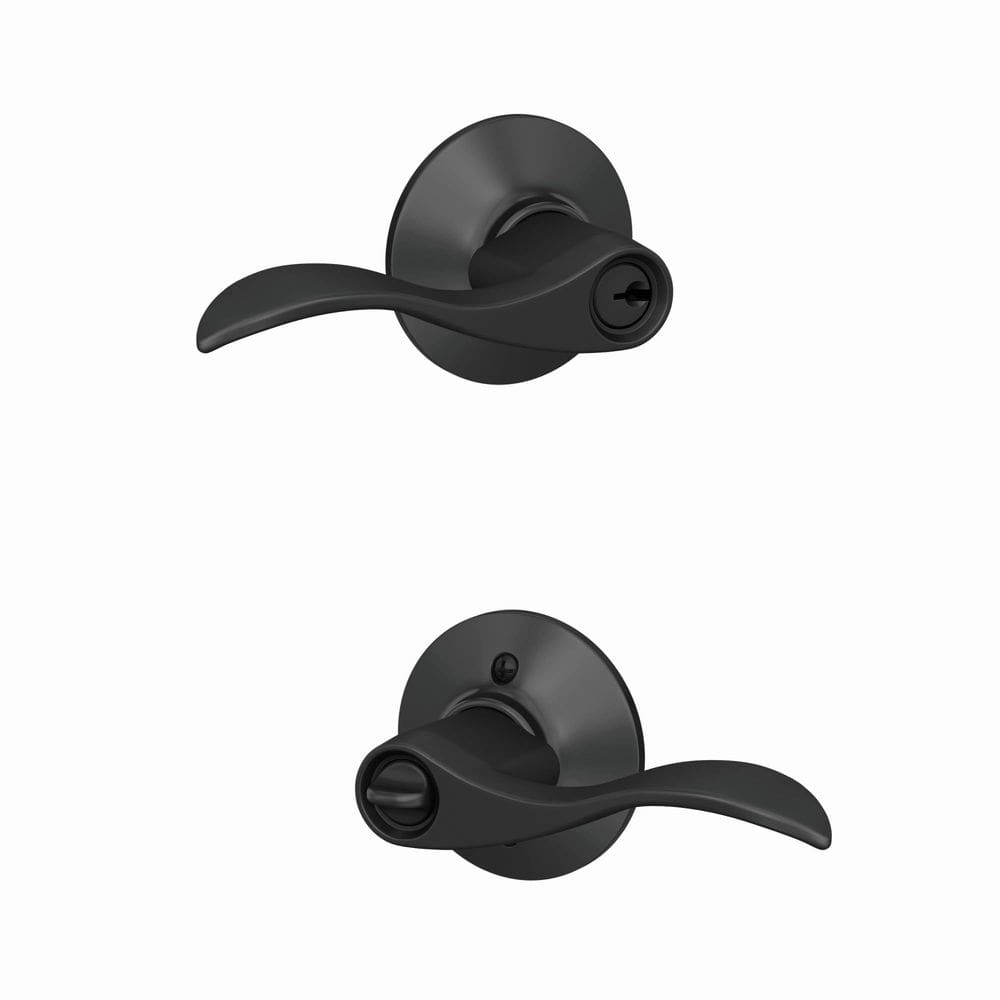 Alavanca de porta Schlage F51A ACC 622 Accent Keyed Entry Matte Black