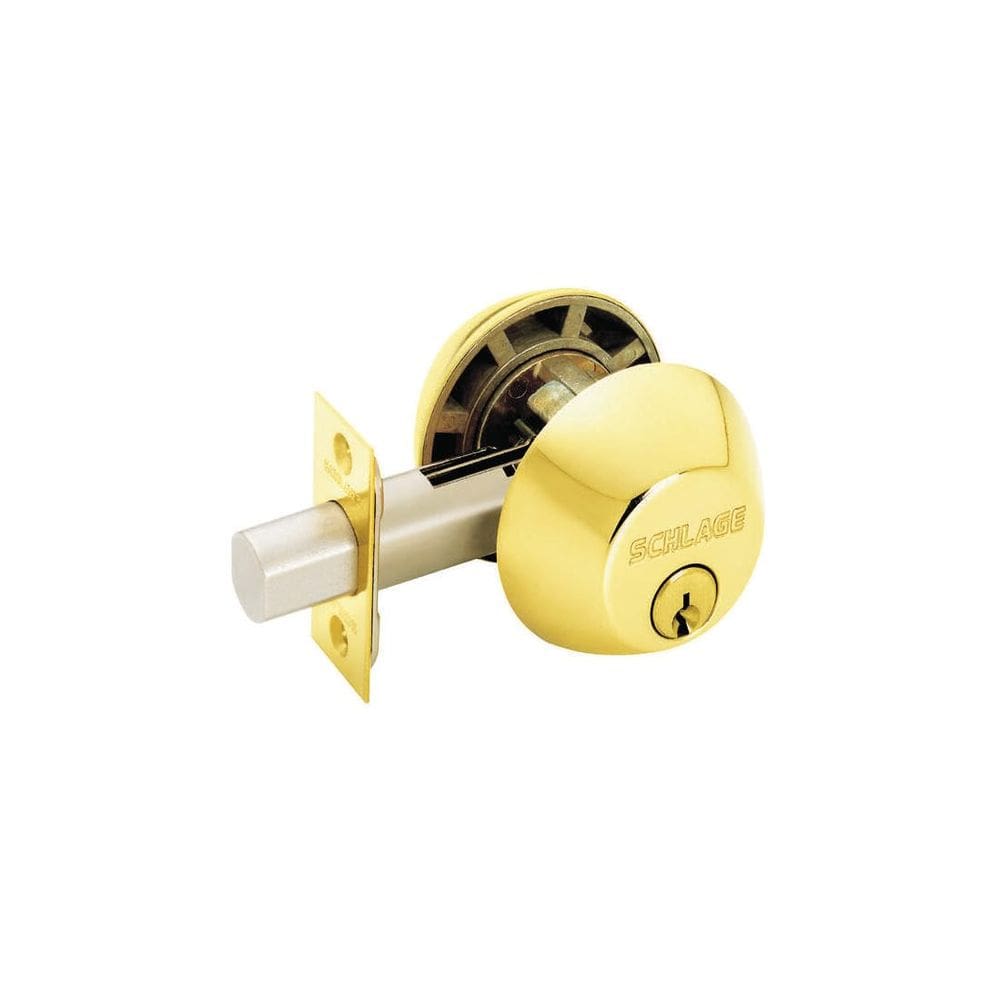 Lock Schlage B62NV505 Latão brilhante de cilindro duplo
