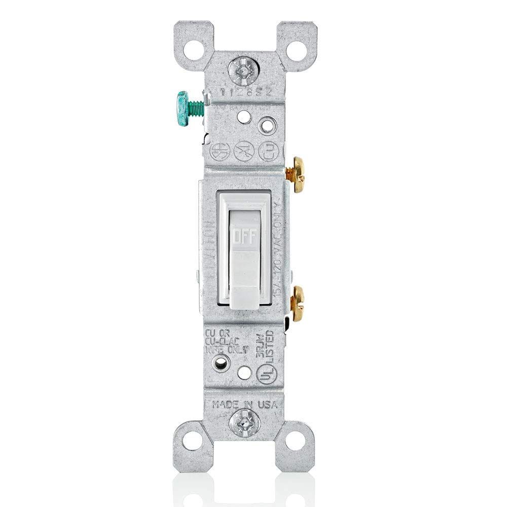 Switch Leviton 15A 120V de um pólo AC Quiet, pacote com 10 unidades, branco