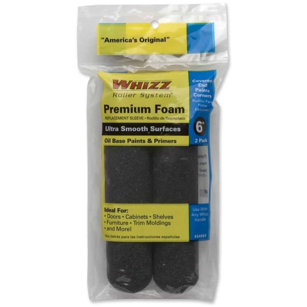 Tampa de rolo de pintura WORK TOOLS INTERNATIONAL 6” Black Foam, pacote com 2