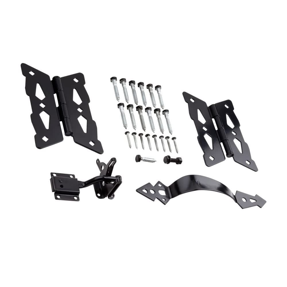 Kit decorativo de porta com dobradiça borboleta National Hardware Black