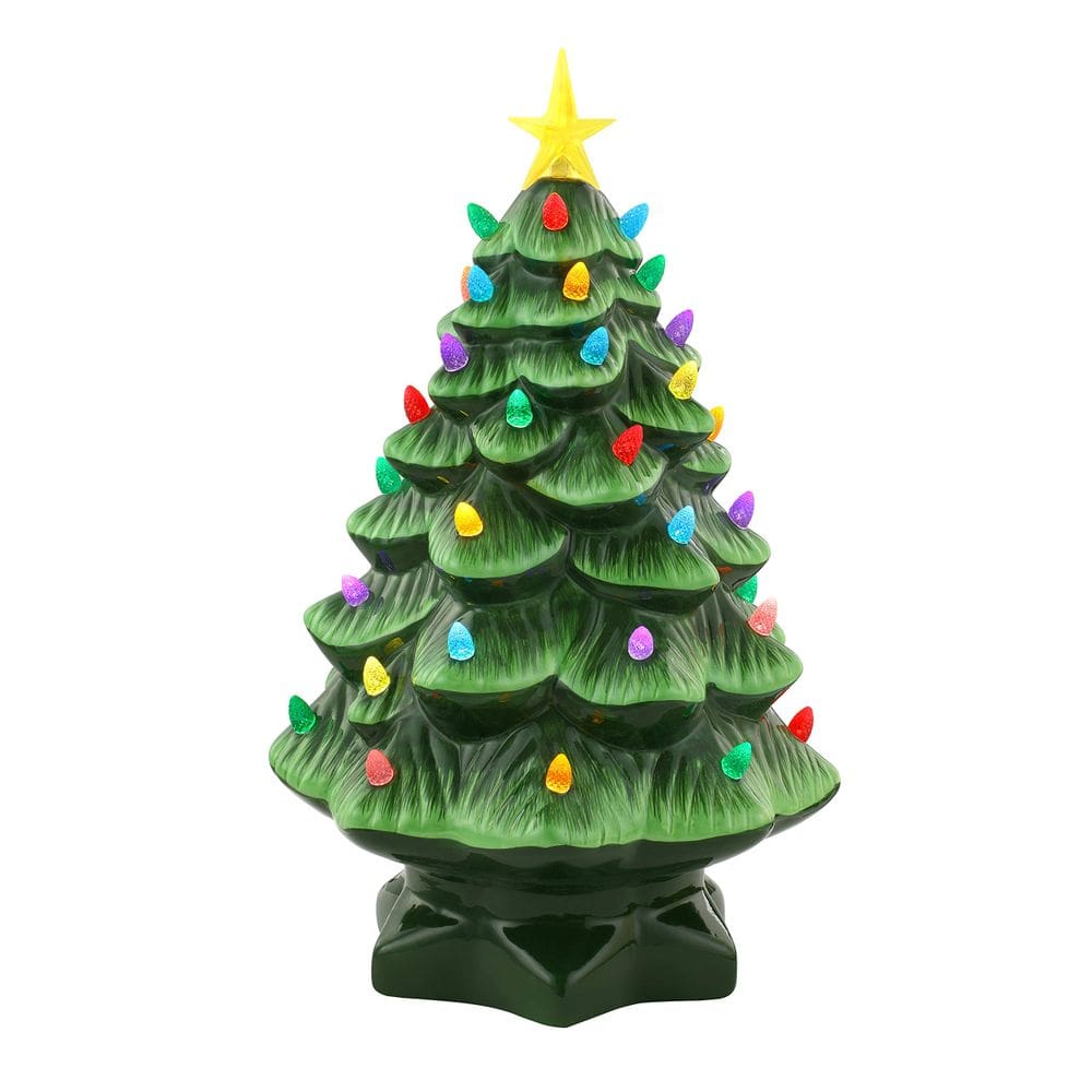 Luzes LED de cerâmica Artificial Tree Mr. Christmas de 36 cm