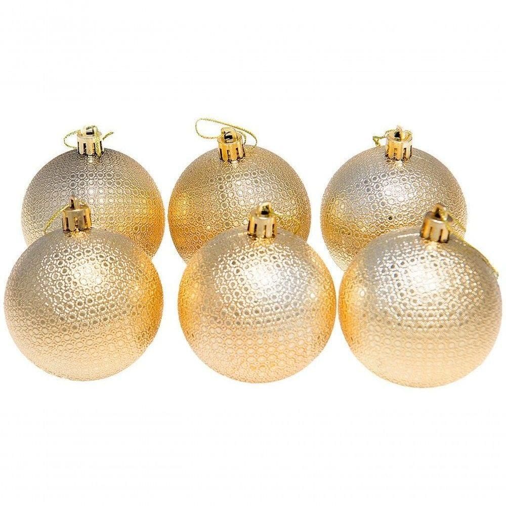 Kit 12 Bolas Natalinas Enfeite árvore De Natal 6cm Dourado