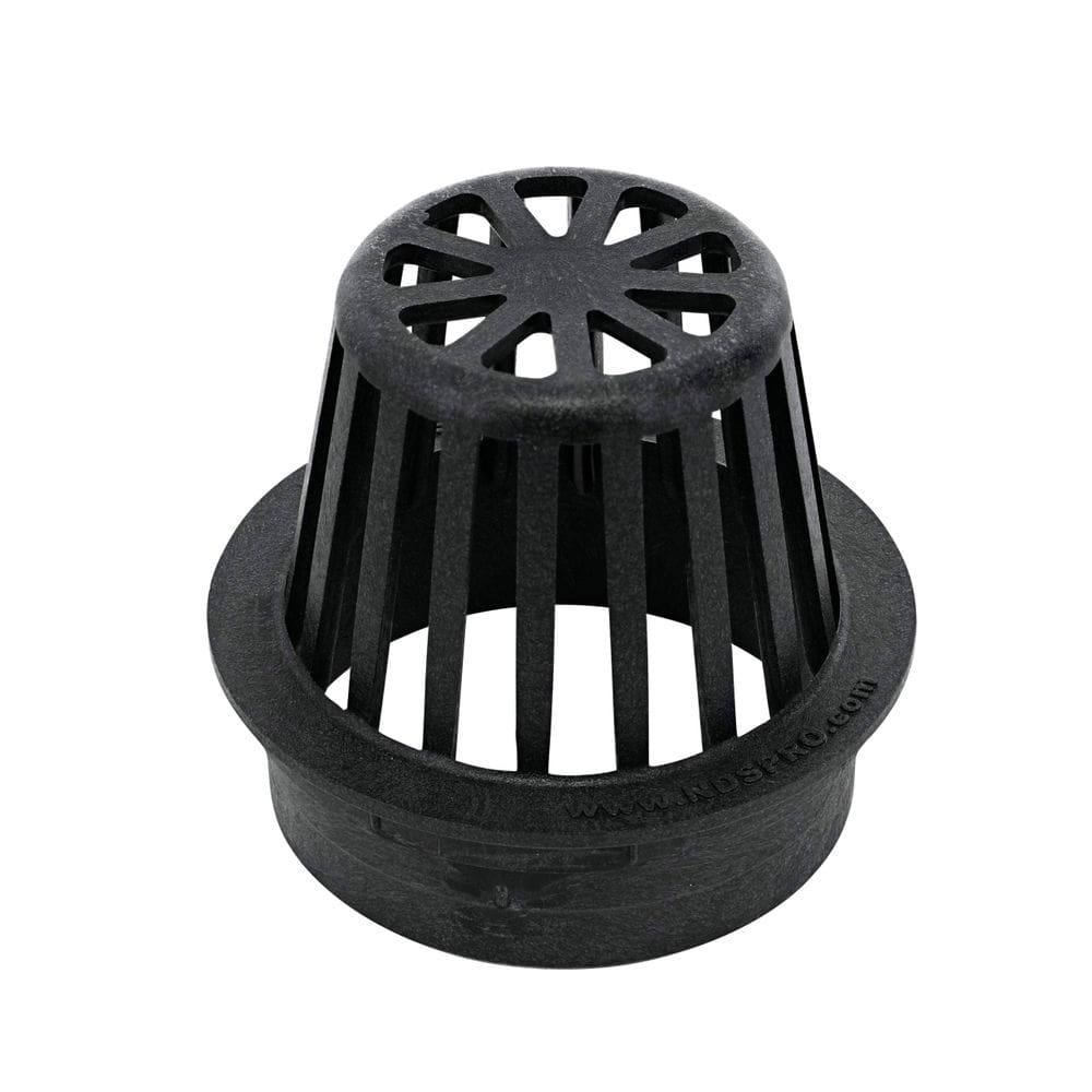 Tampa de grade de drenagem de átrio redonda NDS de 4” preta HDPE