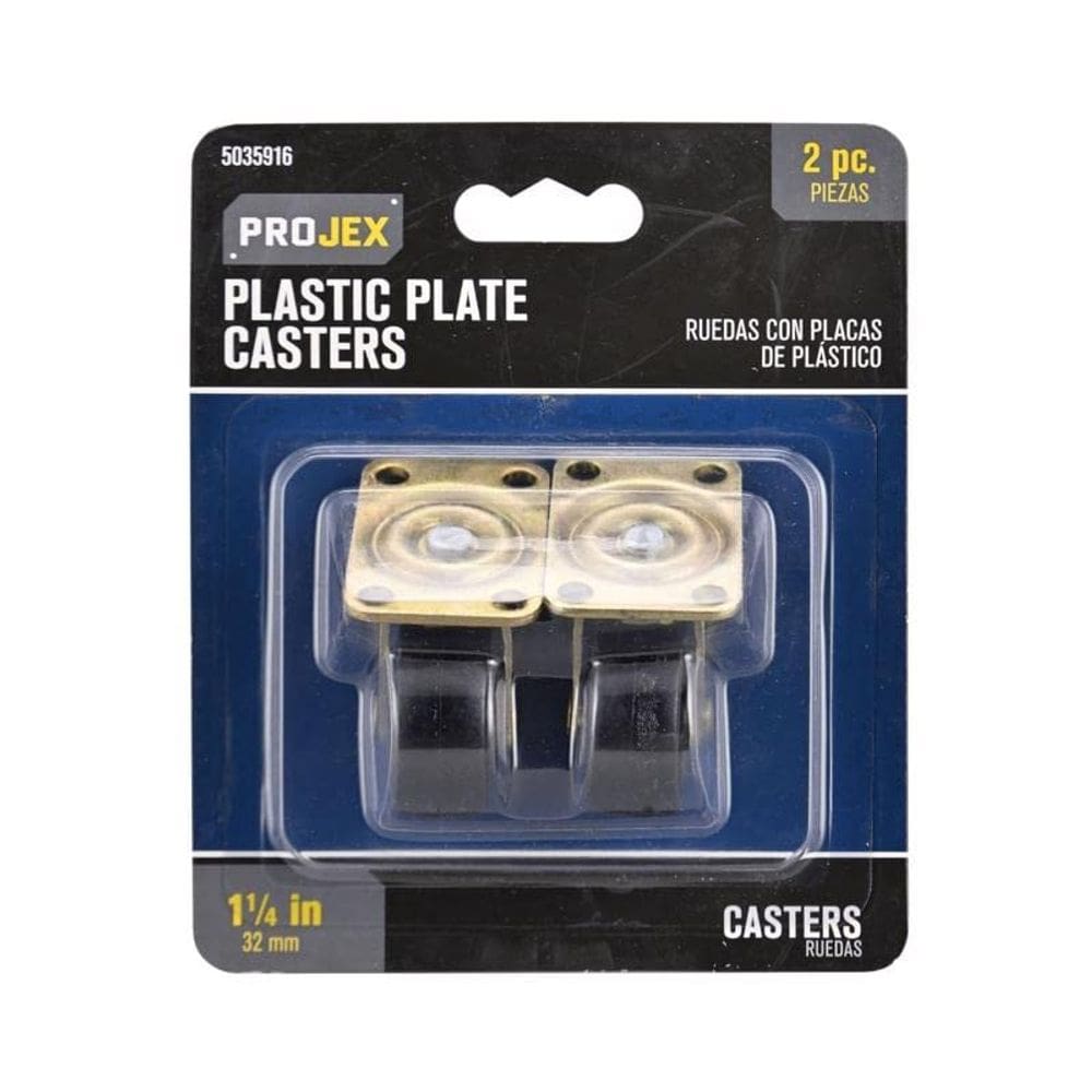 Plástico giratório Caster Projex 18 kg e 1,25 cm D, pacote com 2