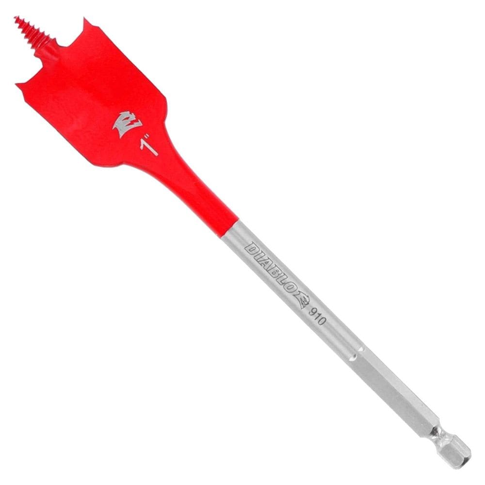Pacote com 2 Spade Bits Diablo, 2,5 cm de diâmetro, 15 cm de comprimento, madeira