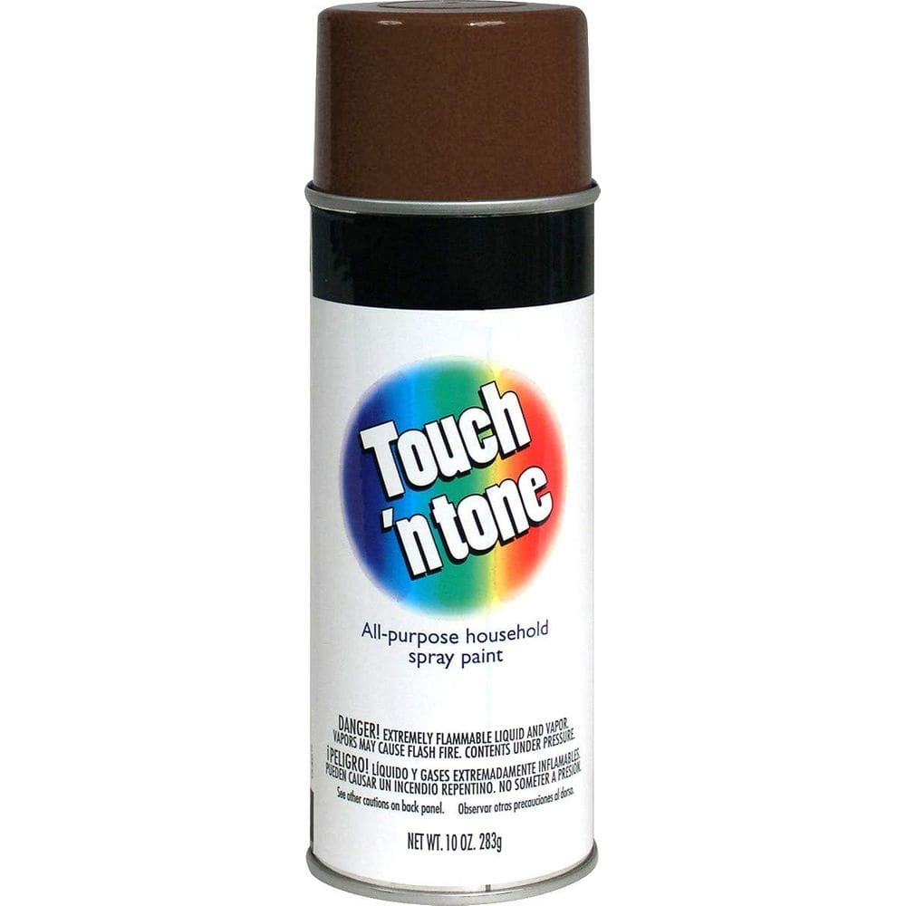 Tinta spray Rust-Oleum Touch N Tone 283g de couro brilhante marrom