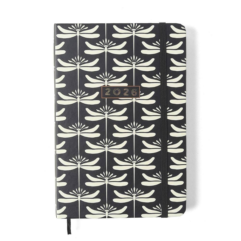 Agenda planner diária 14x21 Libélulas Preta 2026 - Cicero
