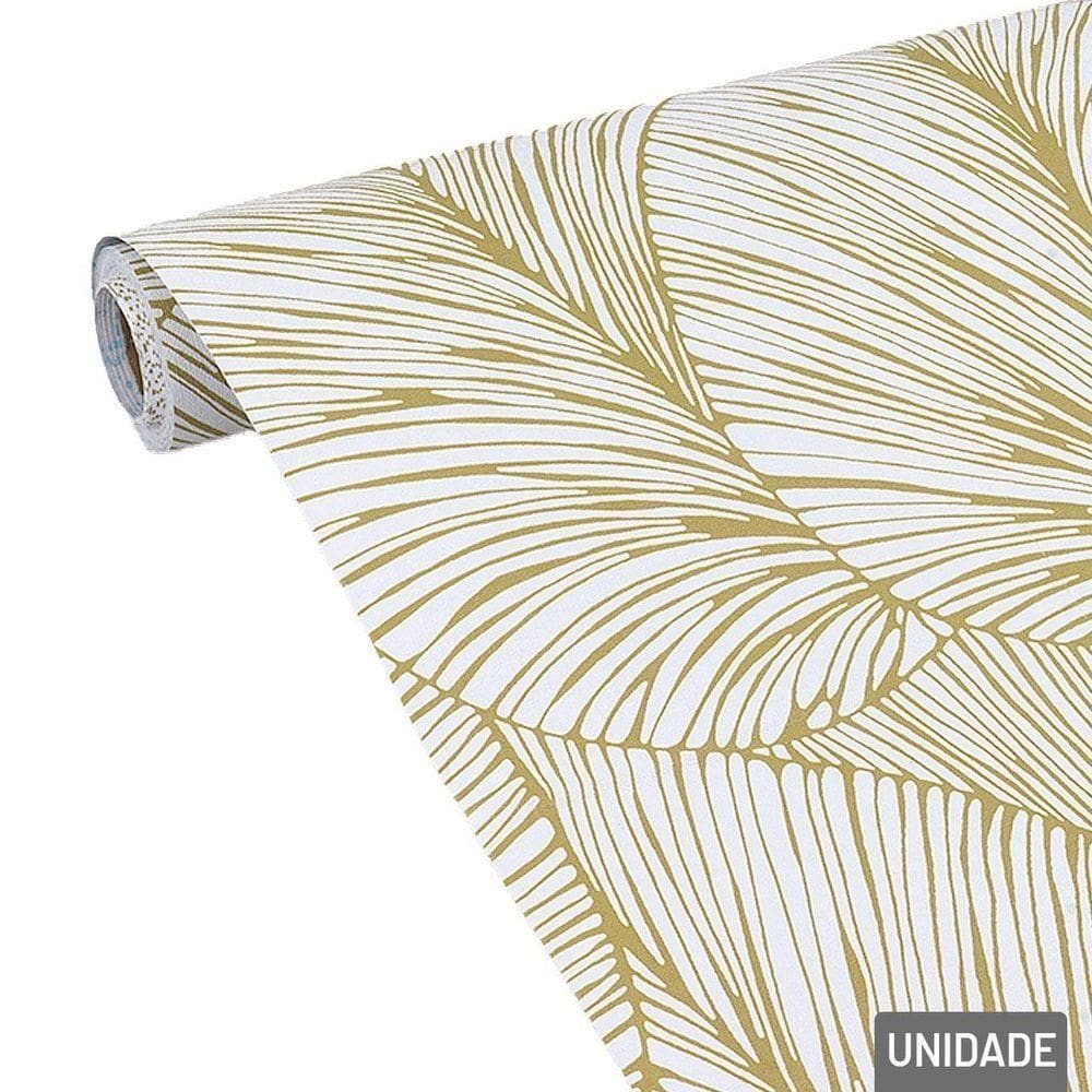Papel De Parede 45cm X 5m Folhas Douradas - Tudo Em Caixa