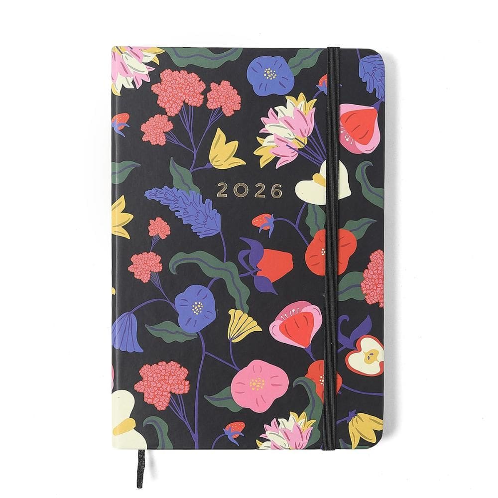 Agenda planner semanal 14x21 Doce Florada Preta 2026 Cicero