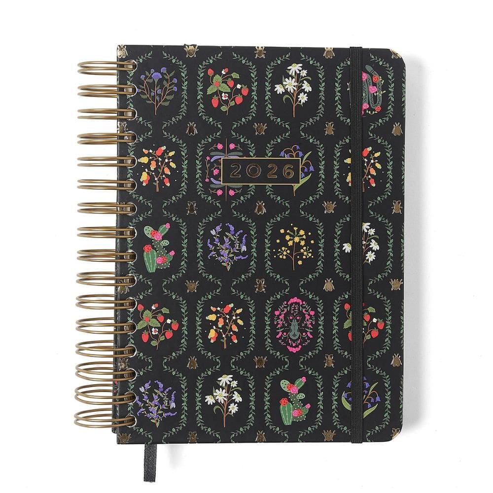 Agenda planner diária A5 Jardim Preta 2026 - Cicero