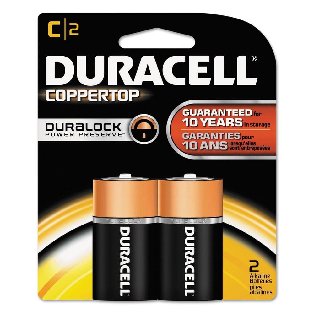 Bateria Duracell Coppertop C alcalina de 1,5 V, pacote com 2 unidades