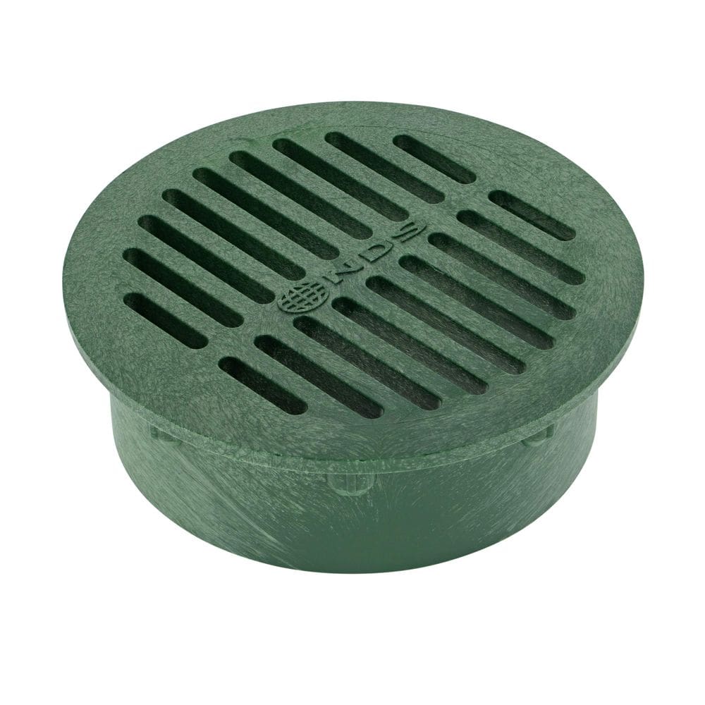 Tampa de drenagem de grade redonda NDS de 6” para pequenos gramados, verde