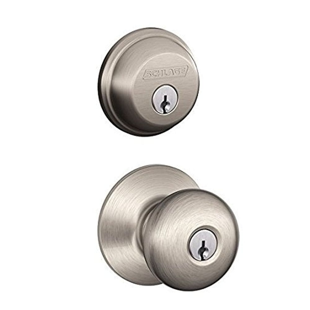 Fechadura de porta Schlage FB50VPLY619 Deadbolt/Knob Stn Nkl