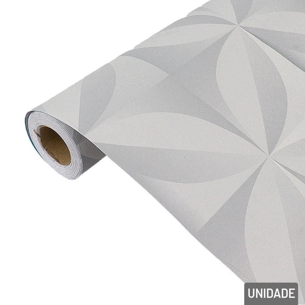 Papel De Parede 45cm X 5m Arabesco Cinza - Tudo Em Caixa