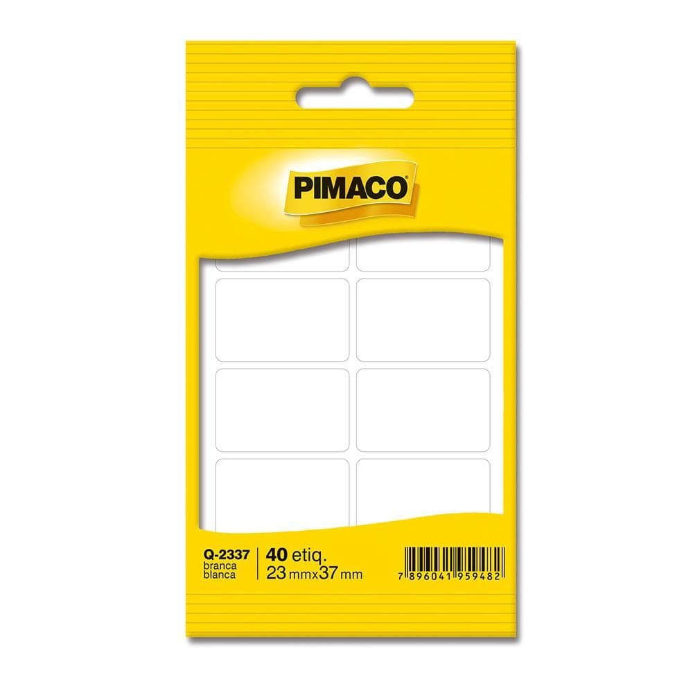 Etiqueta adesiva Q-2337 retangular branca - Pimaco