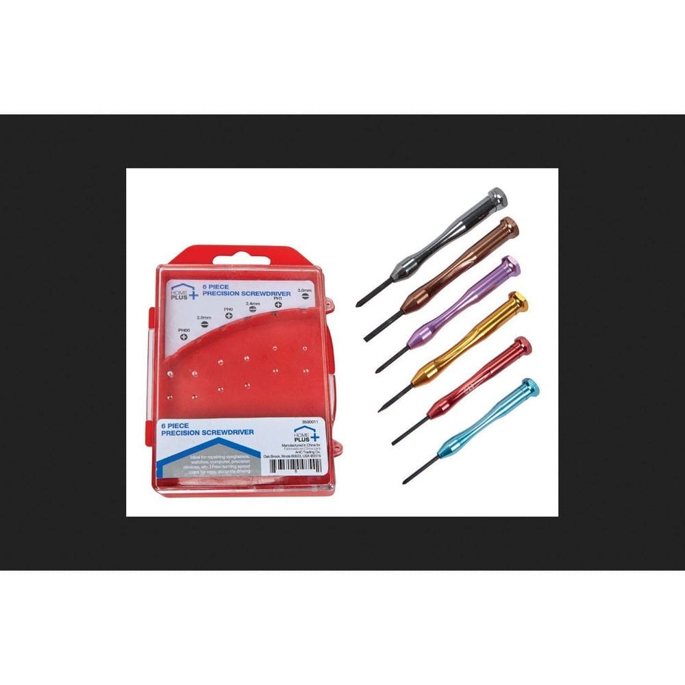 Conjunto de chaves de fenda de precisão, 6 peças de aço carbono multicolorido
