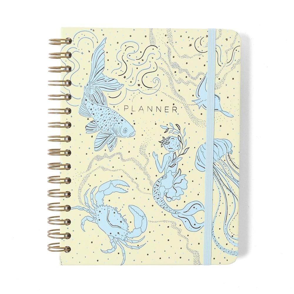 Planner espiral A5 notas semanal Áqua Off White 2026 Cicero