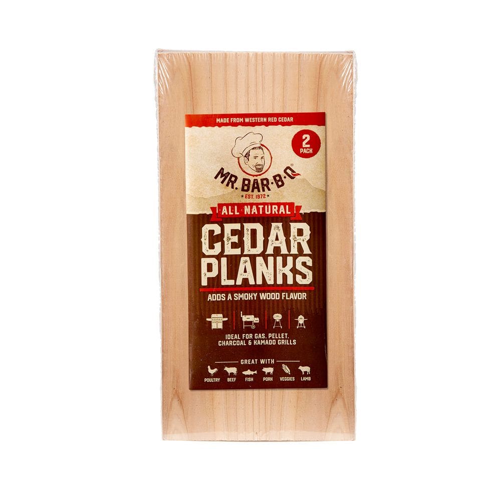 Tábuas de cedro Mr. Bar-B-Q 30x14 cm, pacote com 2, marrom